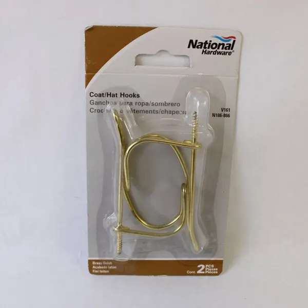Vintage National Hardware V161 Wire Coat & Hat Hooks 2-Pack NOS