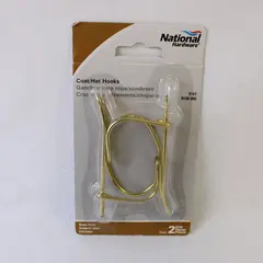 Vintage National Hardware V161 Wire Coat & Hat Hooks 2-Pack NOS