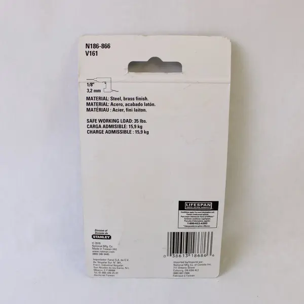 Vintage National Hardware V161 Wire Coat & Hat Hooks 2-Pack NOS