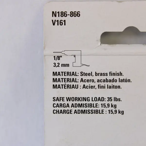 Vintage National Hardware V161 Wire Coat & Hat Hooks 2-Pack NOS