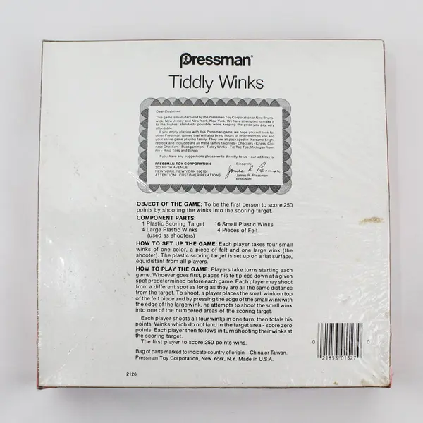 Vintage 1978 Pressman Tiddly Winks Board Game - Sealed