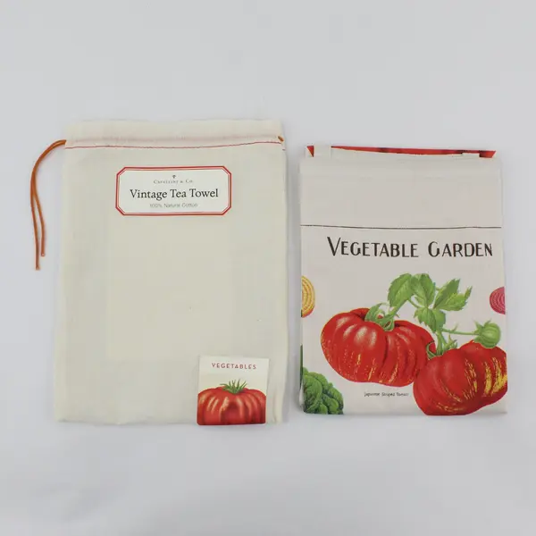NWT Cavallini & Co. Vintage Tea Towel - Vegetables - 100% Natural Cotton