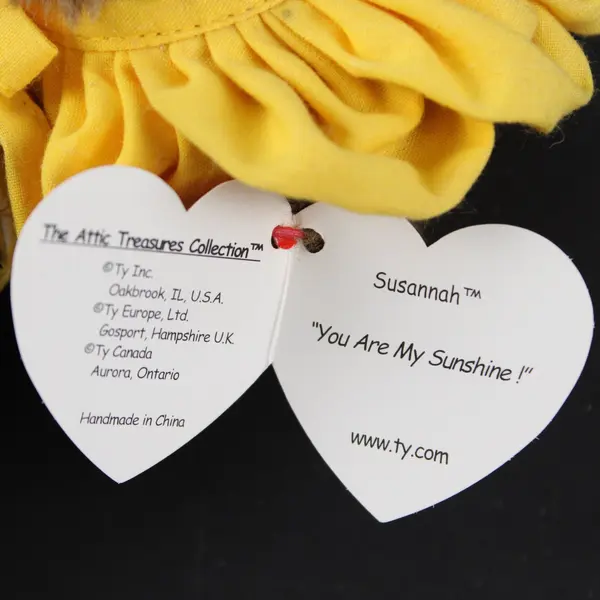 Ty The Attic Treasures Susannah Sunflower Bear Jointed Plush Tag Errors