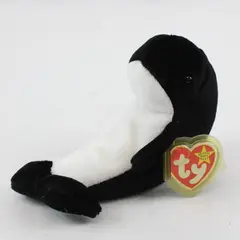 Vintage 1996 Ty Beanie Baby Waves The Orca Whale With Tag
