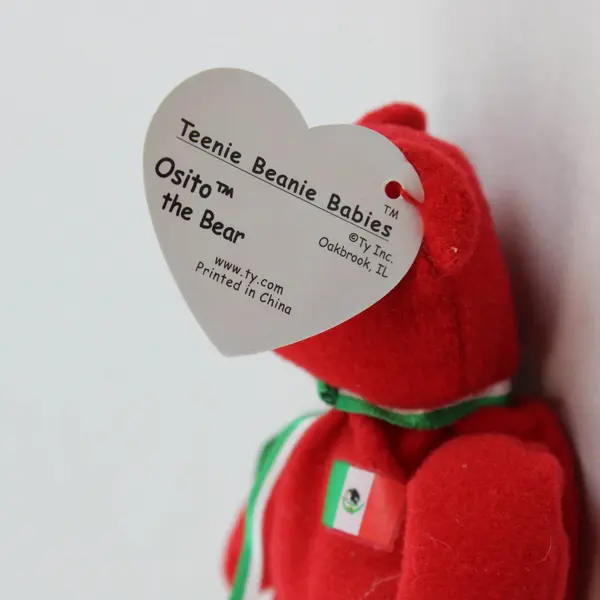 Lot of 2 Ty Teenie Beanie Babies Strut Rooster Osito Bear Tag Errors