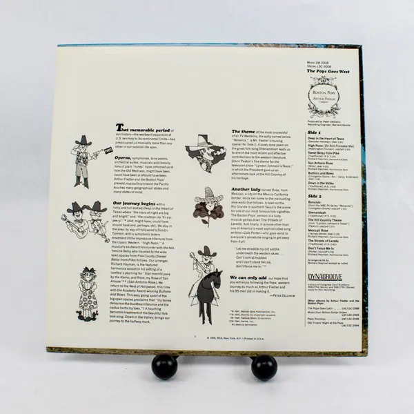 Boston Pops Arthur Fiedler The Pops Goes West RCA Victor LSC-3008 12" LP