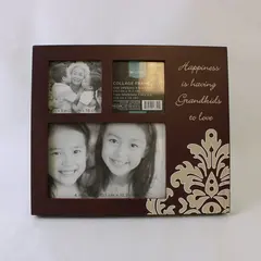 OHome Brown 3-Photo Collage Frame Grandkids Quote 074153788