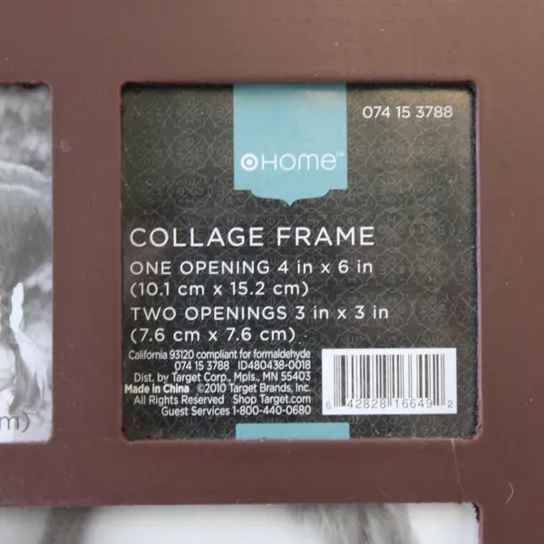 OHome Brown 3-Photo Collage Frame Grandkids Quote 074153788