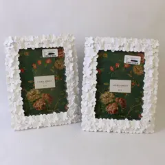 Lot of 2 Laura Ashley Ornate White 5x7 Photo Frames LAR22-37W