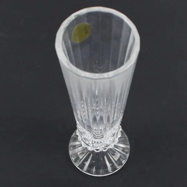 Vintage Bella Cristal, 6 1/2" Footed Bud Vase, Made In Italy, 24% Lead Crystal