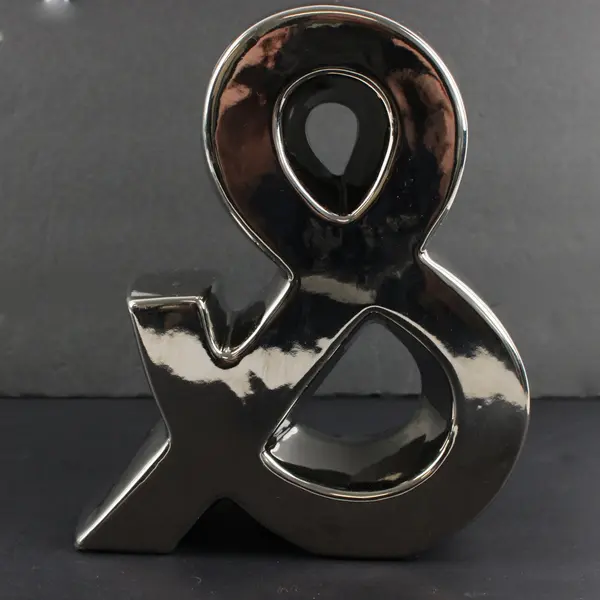 Silver "&" Symbol Sculpture Home Décor