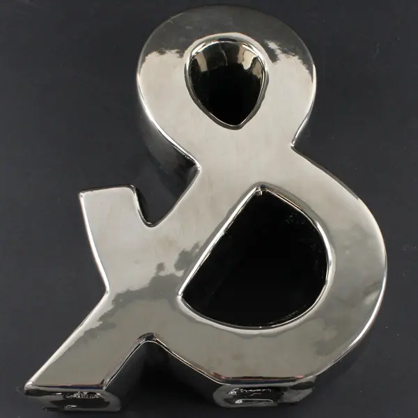 Silver "&" Symbol Sculpture Home Décor