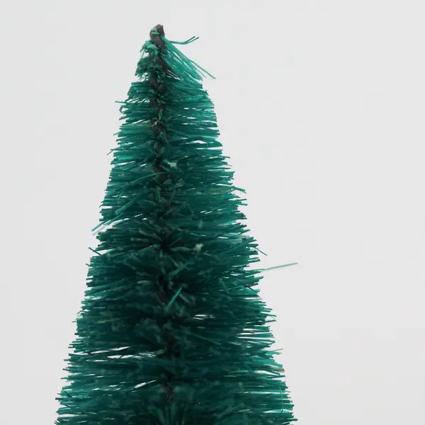Set of 3 Small Sisal Christmas Trees for Village Displays