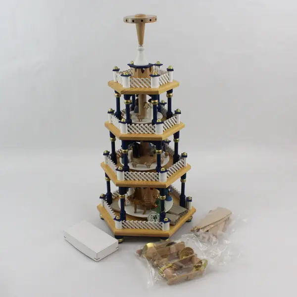 Erzgebirgische Handmade  5 Tier Christmas Wooden Nativity Pyramid   21" 