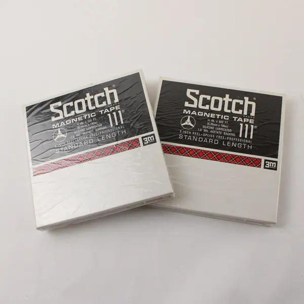 Lot of 2 Scotch Magnetic Tape 111 1/4in x 600ft 3M New Old Stock