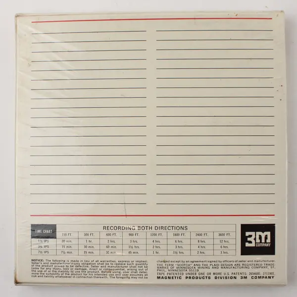 Scotch 290 Reel to Reel 1/4in x 3600ft Blank Audio Tape 7in