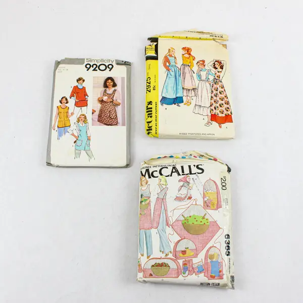 Lot of Three As-is Sewing Patterns: McCall's 6365 and 2925, and Simplicity 9209