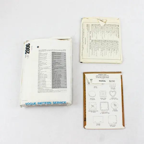Three  Sewing Patterns: McCall's 8264, Simplicity House 117, Vogue Patterns 2006