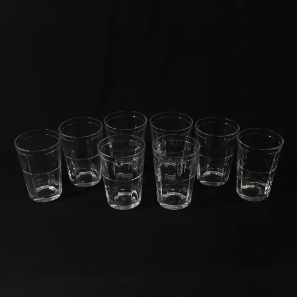 Set of 7 Anchor Hocking Manchester Tartan Clear Juice Glasses 4 in
