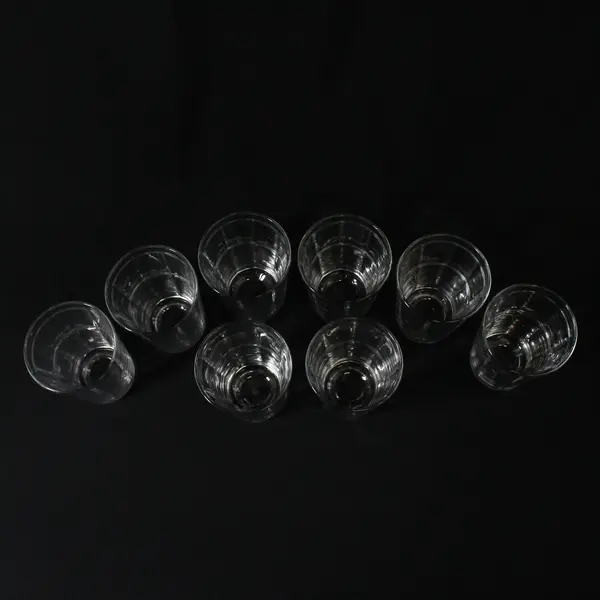 Set of 7 Anchor Hocking Manchester Tartan Clear Juice Glasses 4 in