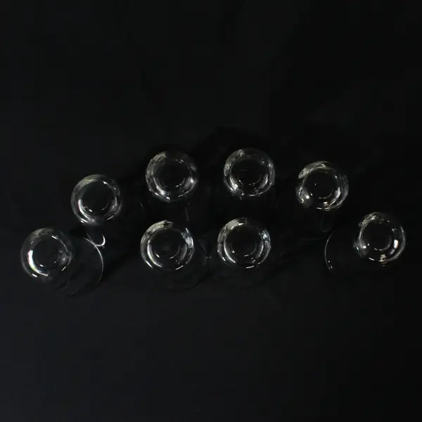Set of 7 Anchor Hocking Manchester Tartan Clear Juice Glasses 4 in