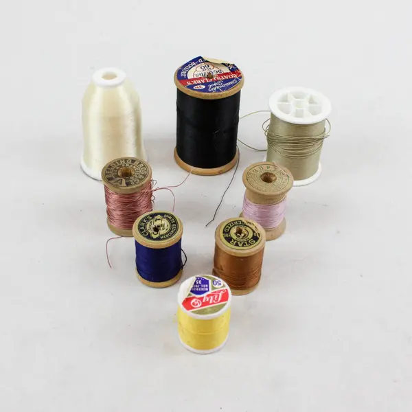 Lot of 8 Sewing Thread Spools Assorted Colors Craft Mending