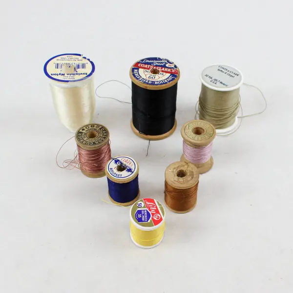 Lot of 8 Sewing Thread Spools Assorted Colors Craft Mending
