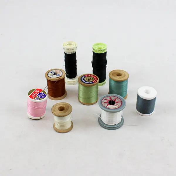 Lot of 9 Sewing Thread Spools Assorted Colors Pre-Owned