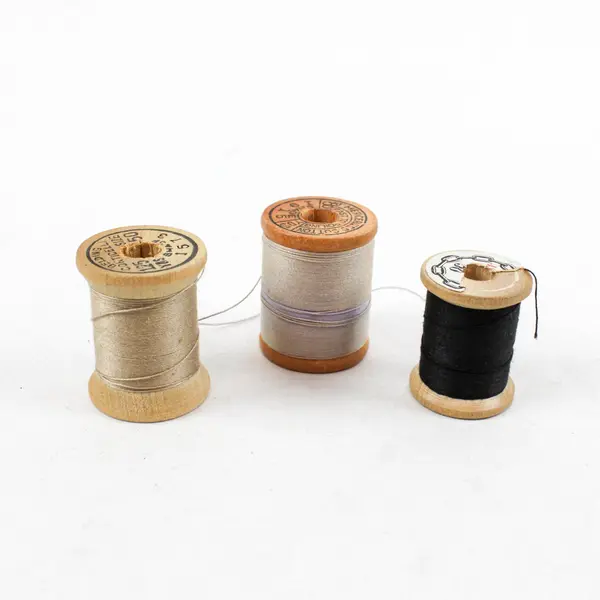 Lot of 9 Assorted Brown Tan Black Sewing Thread Spools Mixed Brands
