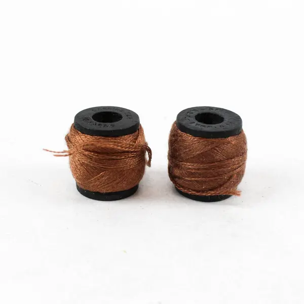 Lot of 9 Assorted Brown Tan Black Sewing Thread Spools Mixed Brands
