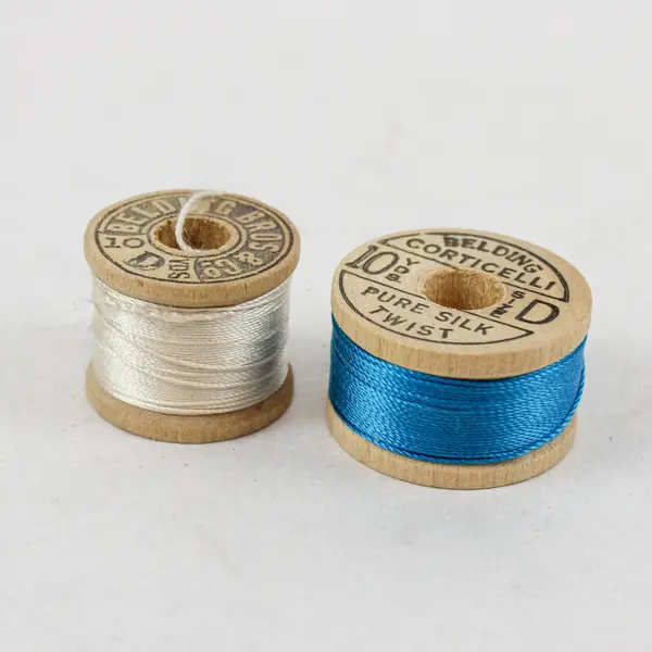Lot of 7 Sewing Thread Spools Assorted Colors Blue Cream Burgundy Pink