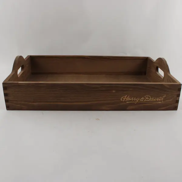 Harry & David Wooden Serving Tray with Handles