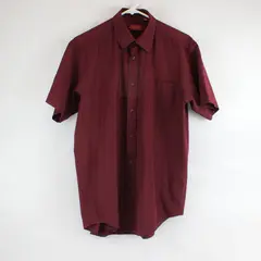 Ralph Marlin Italy Mode Men's 15 1/2 Maroon Short Sleeve Button Shirt