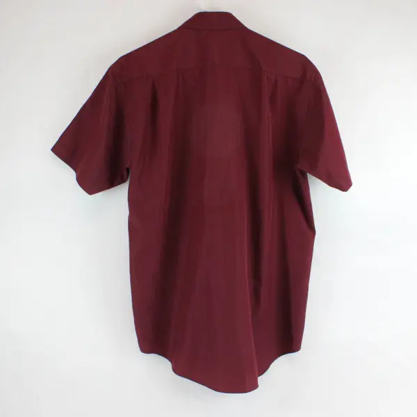 Ralph Marlin Italy Mode Men's 15 1/2 Maroon Short Sleeve Button Shirt