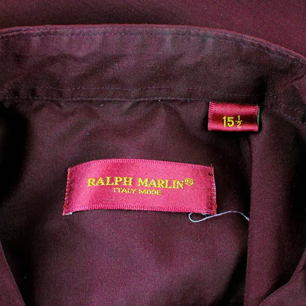 Ralph Marlin Italy Mode Men's 15 1/2 Maroon Short Sleeve Button Shirt
