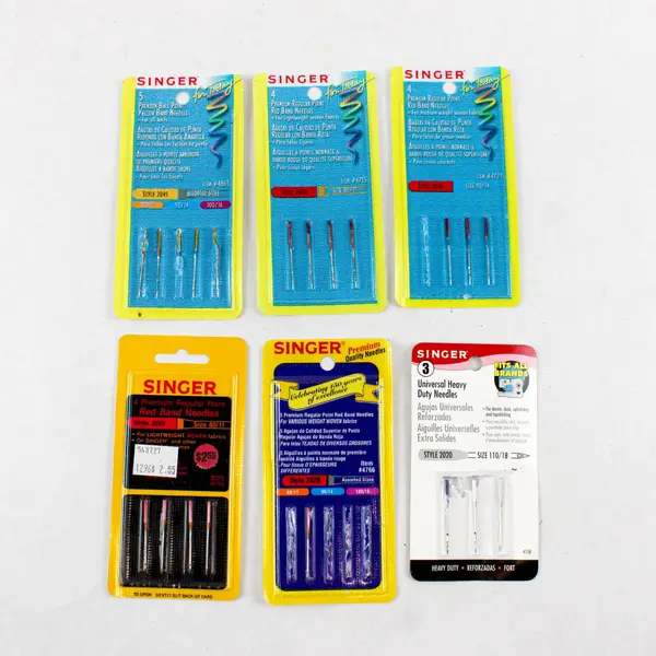 Lot of 6 Singer Sewing Machine Needle Packages Assorted Styles 2020 2045