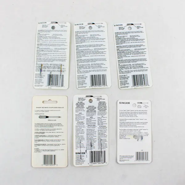 Lot of 6 Singer Sewing Machine Needle Packages Assorted Styles 2020 2045