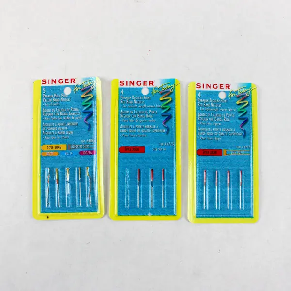 Lot of 6 Singer Sewing Machine Needle Packages Assorted Styles 2020 2045