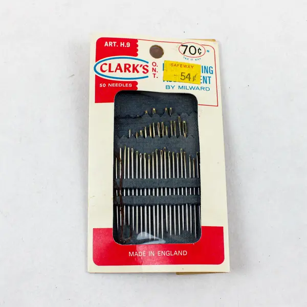 Vintage Lot of 3 Sewing Needles Clark's Penneys Milward Blue Case