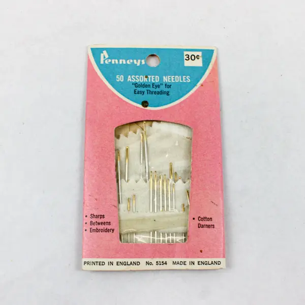 Vintage Lot of 3 Sewing Needles Clark's Penneys Milward Blue Case