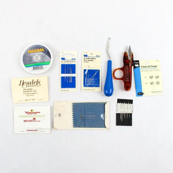 Dritz Maxima Sewing Notions Lot Needles Snaps Kits Latch Hook Scissors Line