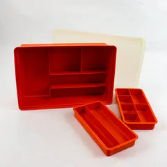 Tupperware Stow-N-Go Set 1421-4 Trays 1422-8 1423-3 Lid 291-14