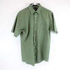 STAFFORD Wrinkle Free Green Short Sleeve Button Up Shirt Men’s Size 15 1/2