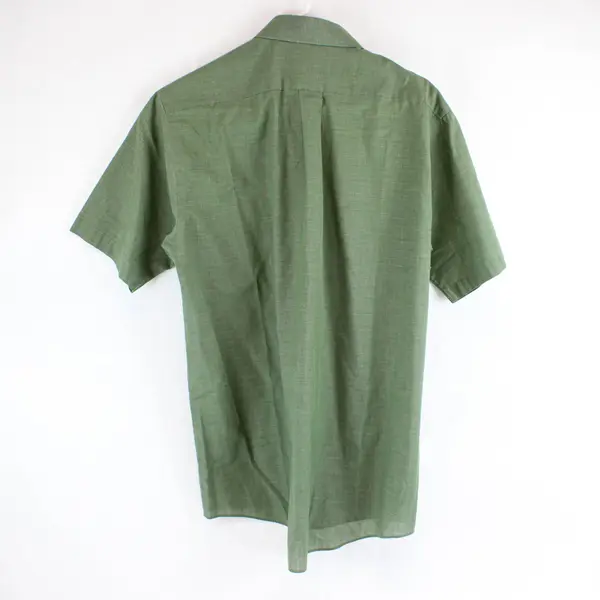 STAFFORD Wrinkle Free Green Short Sleeve Button Up Shirt Men’s Size 15 1/2