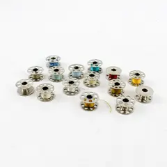 Lot of 15 Assorted Metal Sewing Machine Bobbins for Singer Kenmore