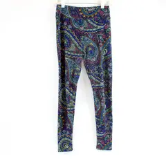 Unbranded Legging Black Colorful Pattern Women's Active Lounge Leggings XS-S