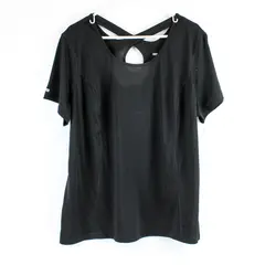 Danskin Now Women's 2X Black Short Sleeve Stretch Active Shirt Cross-Back