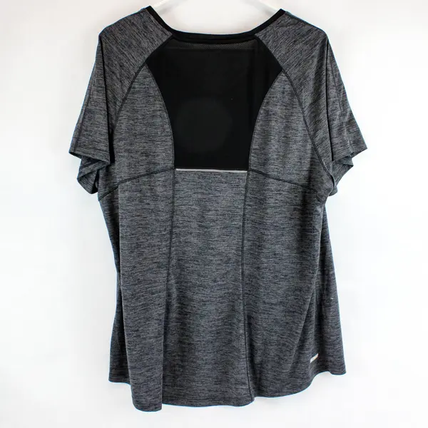 Danskin Now Grey/Black Women’s Active T-Shirt Semi-Fitted Size 2X(18W-20W) 