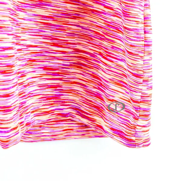 Spalding Red/Purple Striped V Neck Short Sleeve Top Women's Size 2X