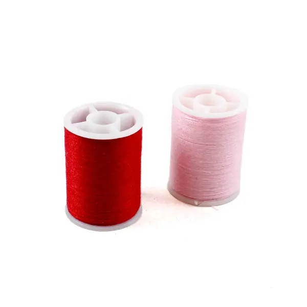 Lot of 6 Assorted Sewing Thread Spools Pink Blue Red